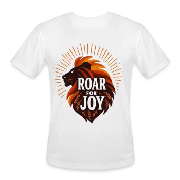 Roar for Joy Lion Emblem - Men's Moisture Wicking Performance T-Shirt - white - Front - Jackson (183cm)