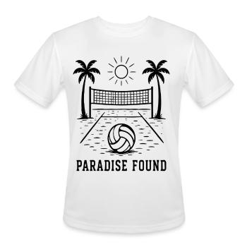 Paradise Found Beach Volleyball Summer Paradise - Men's Moisture Wicking Performance T-Shirt - white - Front - Jackson (183cm)