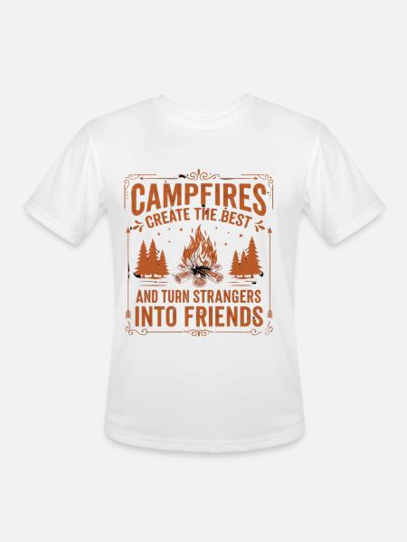 Campfires Turn Strangers Into Friends - Men's Moisture Wicking Performance T-Shirt - white
