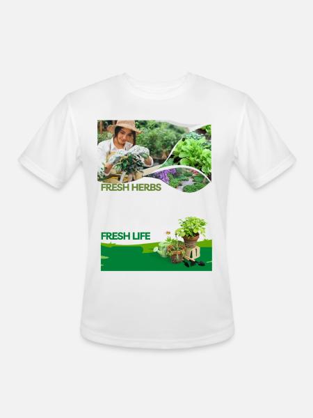 Fresh_Herbs Fresh Life - Men's Moisture Wicking Performance T-Shirt - white