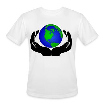 World In Hands - Men's Moisture Wicking Performance T-Shirt - white - Front - Jackson (183cm)