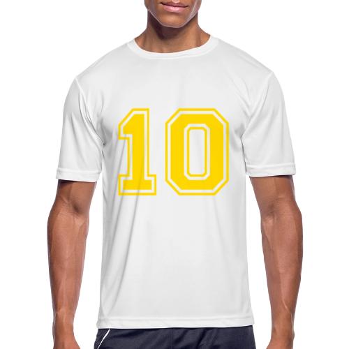 Number 10 in a classic athletic collegiate font - Men's Moisture Wicking Performance T-Shirt