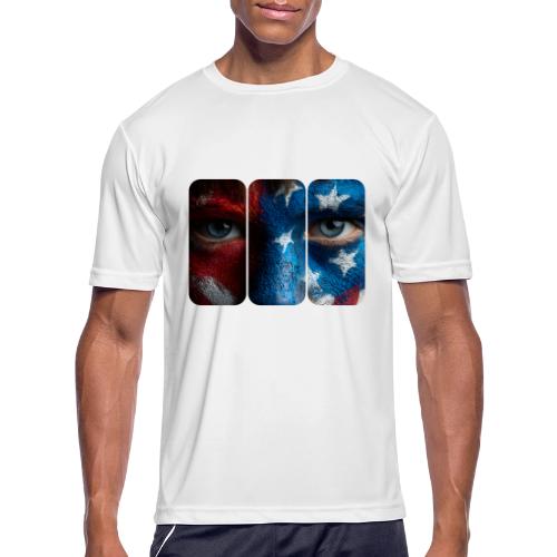 USA: Painted for the Flag - Men's Moisture Wicking Performance T-Shirt