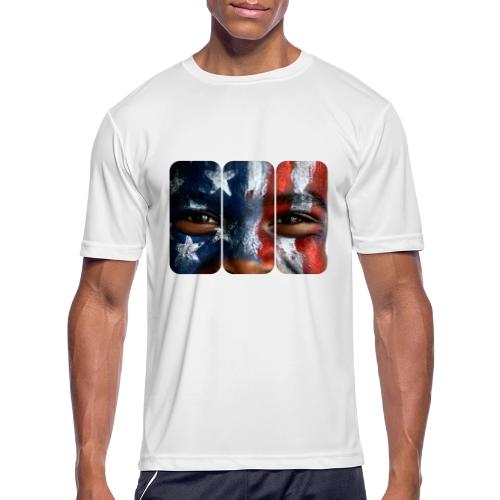 USA: Three Panels of Pride - Men's Moisture Wicking Performance T-Shirt