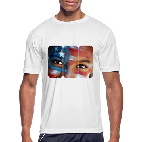 USA: Eyes of the Flag - Men's Moisture Wicking Performance T-Shirt