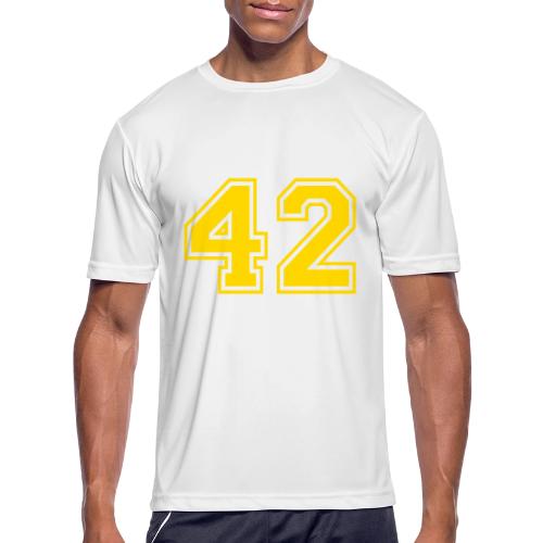 Number 42 in a classic athletic collegiate font - Men's Moisture Wicking Performance T-Shirt