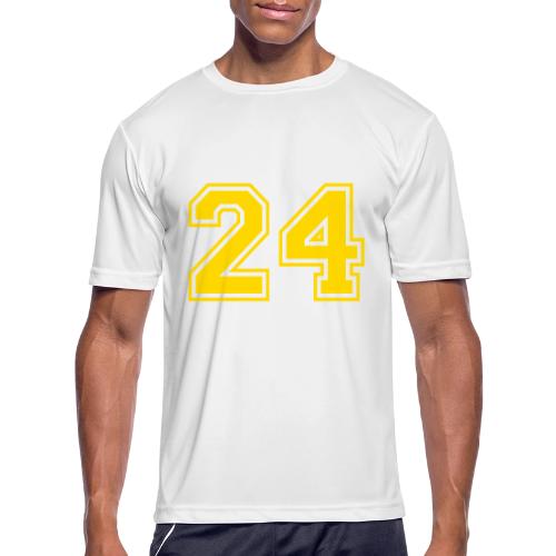Number 24 in a classic athletic collegiate font - Men's Moisture Wicking Performance T-Shirt