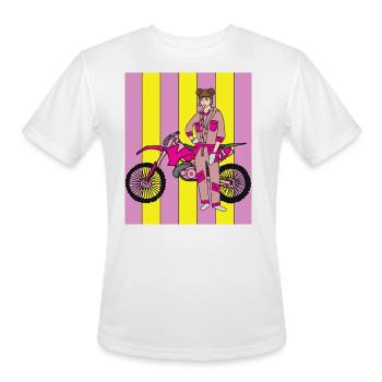 Retro Motorsport Motorcycle - Men's Moisture Wicking Performance T-Shirt - white - Front - Jackson (183cm)