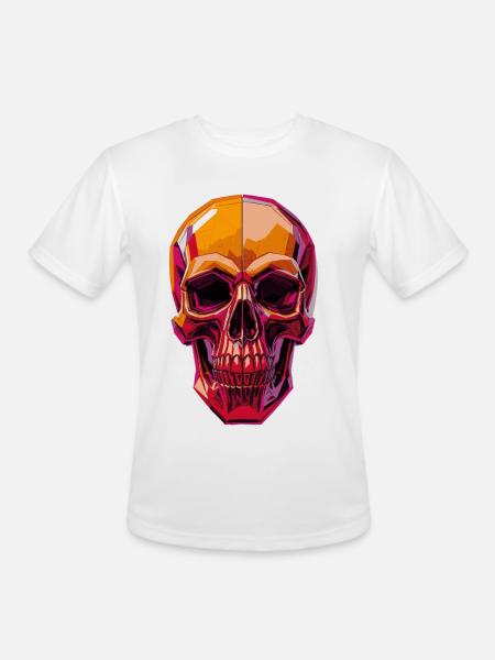 Polygon Skull – Geometric Skull Art - Men's Moisture Wicking Performance T-Shirt - white