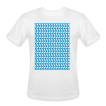 Geometric Blue Pattern - Men's Moisture Wicking Performance T-Shirt - white - Front - Jackson (183cm)