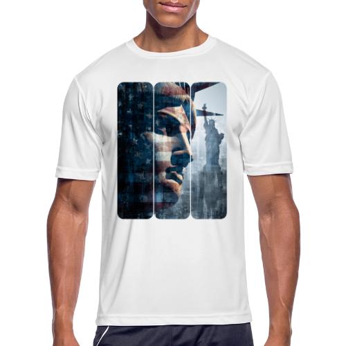 USA: Liberty in Three Visions - Men's Moisture Wicking Performance T-Shirt