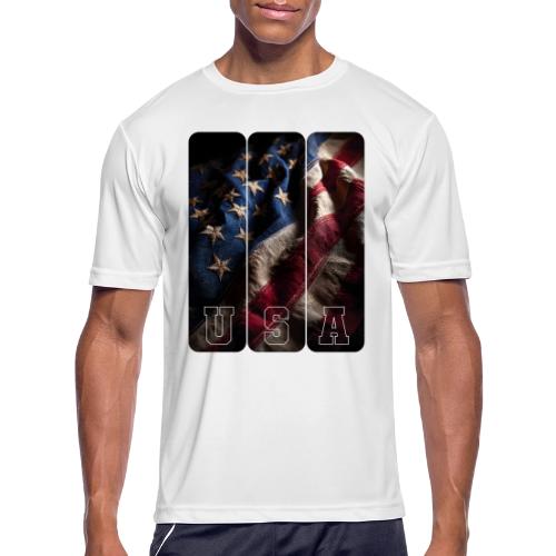 USA: Worn Stars and Stripes - Men's Moisture Wicking Performance T-Shirt