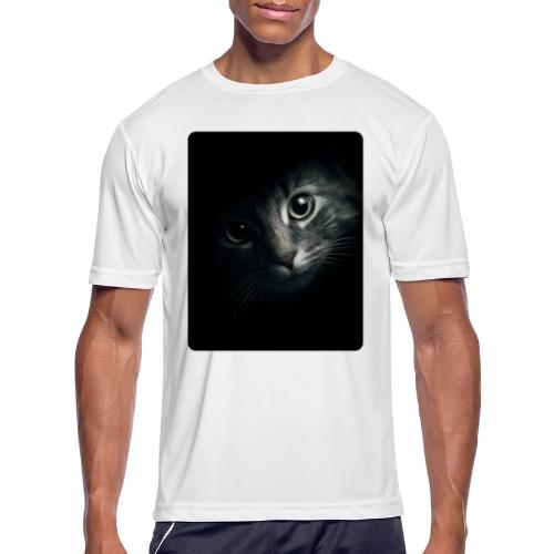 Cat Face in Shadow Close-Up Design - Men's Moisture Wicking Performance T-Shirt