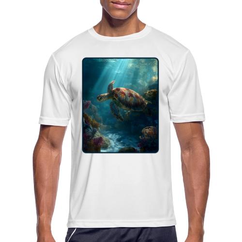 Sea Turtle Coral Reef Design - Men's Moisture Wicking Performance T-Shirt