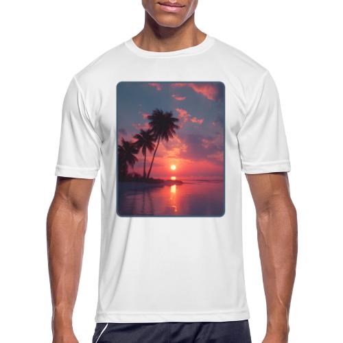 Tropical Sunset Ocean Reflection Design - Men's Moisture Wicking Performance T-Shirt