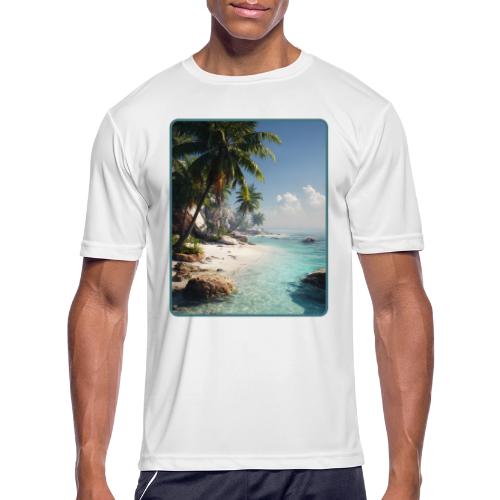 Tropical Beach Paradise Palm Design - Men's Moisture Wicking Performance T-Shirt