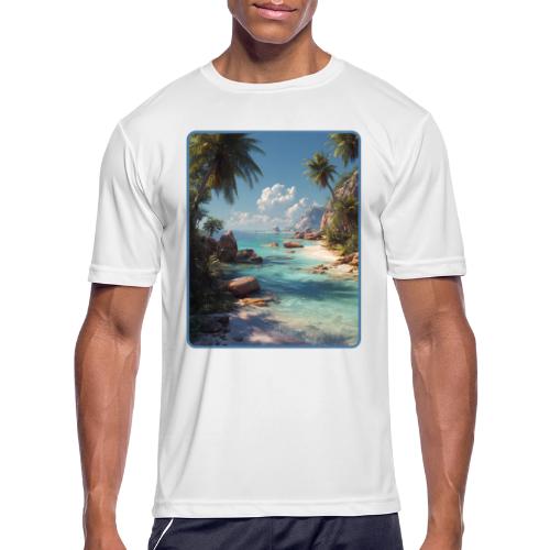 Tropical Island Paradise Ocean Design - Men's Moisture Wicking Performance T-Shirt
