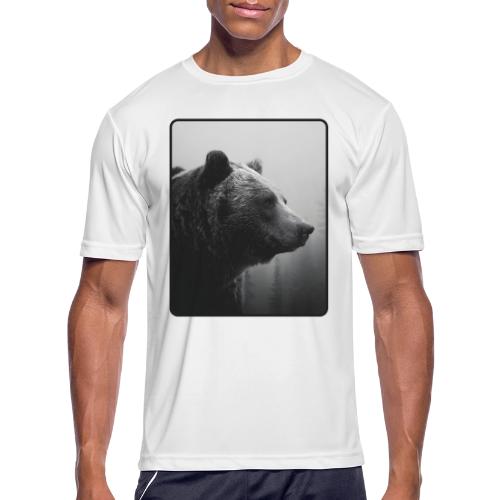 Grizzly Bear Black White Portrait Design - Men's Moisture Wicking Performance T-Shirt