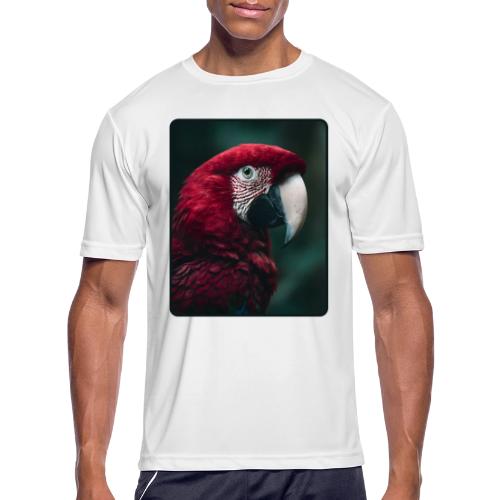 Red Green Macaw Bird Portrait Design - Men's Moisture Wicking Performance T-Shirt