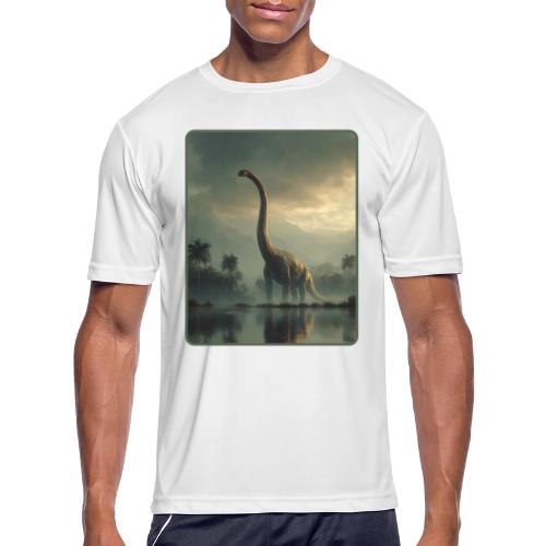 Brachiosaurus Misty Lake Design - Men's Moisture Wicking Performance T-Shirt