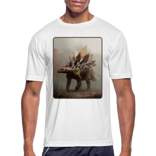 Stegosaurus Misty Forest Design - Men's Moisture Wicking Performance T-Shirt