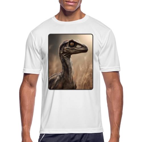 Velociraptor Feathered Portrait Design - Men's Moisture Wicking Performance T-Shirt