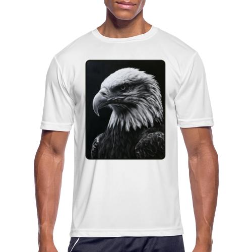 Black White Bald Eagle Design - Men's Moisture Wicking Performance T-Shirt