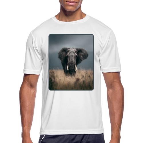 Majestic African Elephant Portrait Design - Men's Moisture Wicking Performance T-Shirt