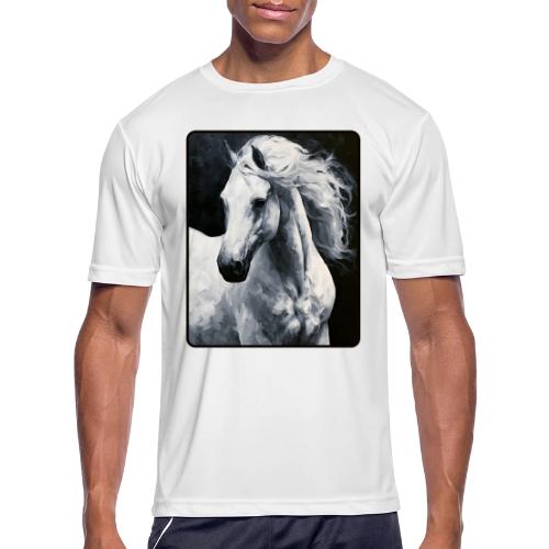 White Horse Oil Painting Design - Men's Moisture Wicking Performance T-Shirt
