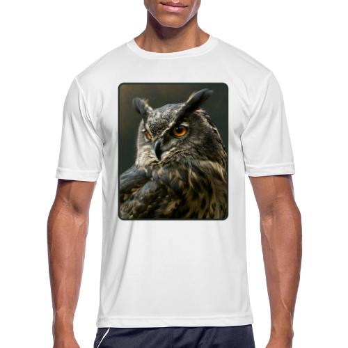 Eurasian Eagle Owl Portrait Design - Men's Moisture Wicking Performance T-Shirt