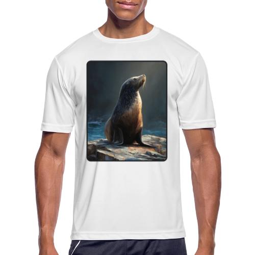 Fur Seal Artistic Shore Portrait Design - Men's Moisture Wicking Performance T-Shirt