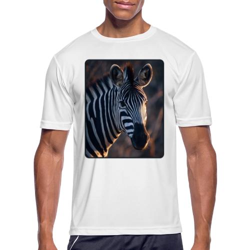 Majestic Zebra Sunset Portrait Design - Men's Moisture Wicking Performance T-Shirt