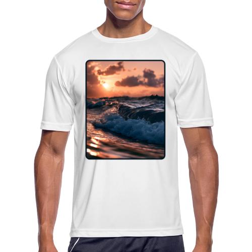 Golden Sunset Ocean Wave - Men's Moisture Wicking Performance T-Shirt