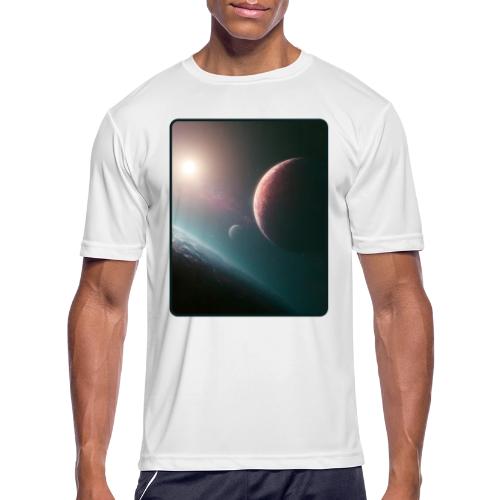 Deep Space Planet Horizon Art - Men's Moisture Wicking Performance T-Shirt