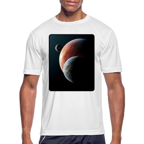 Three Planets Deep Space Design - Men's Moisture Wicking Performance T-Shirt