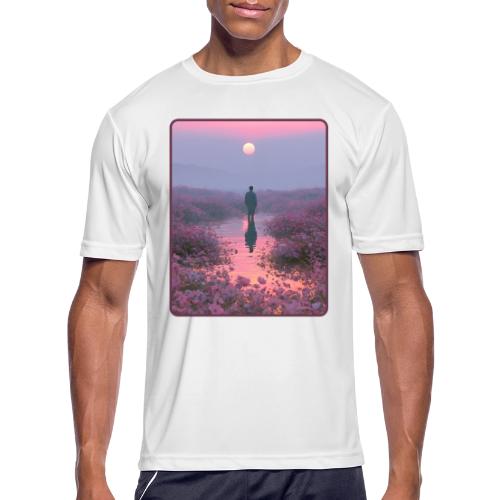 Ethereal Sunset Flower Field Art - Men's Moisture Wicking Performance T-Shirt