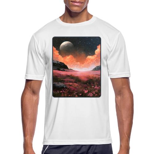 Moonlit Fantasy Flower Landscape - Men's Moisture Wicking Performance T-Shirt
