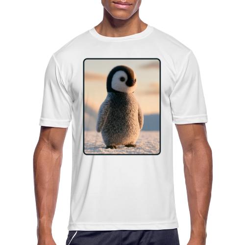 Cute Penguin Chick Sunrise Design - Men's Moisture Wicking Performance T-Shirt