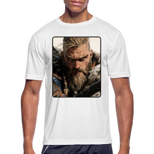 Fierce Viking Warrior Portrait - Men's Moisture Wicking Performance T-Shirt