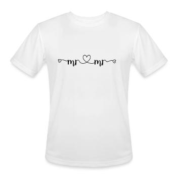 Mr & Mr for gay weddings - Men's Moisture Wicking Performance T-Shirt - white - Front - Jackson (183cm)