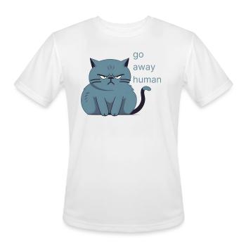 Go Away Human - Men's Moisture Wicking Performance T-Shirt - white - Front - Jackson (183cm)