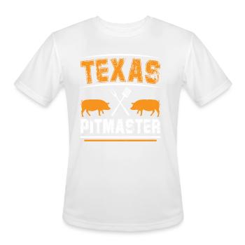 Texas Pitmaster Barbeque Party Grillmaster BBQ - Men's Moisture Wicking Performance T-Shirt - white - Front - Jackson (183cm)
