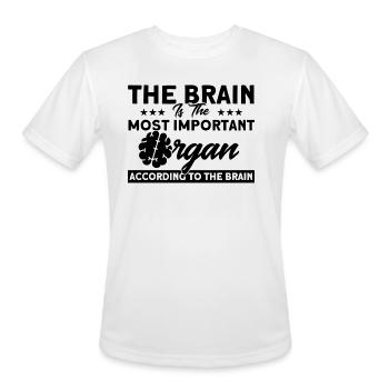Neuroscience Brain Most Important Organ - Men's Moisture Wicking Performance T-Shirt - white - Front - Jackson (183cm)
