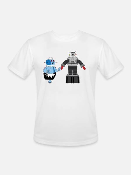 Rosie and Lost in Space Robot - Men's Moisture Wicking Performance T-Shirt - white