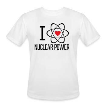 I Love Nuclear Power Nuclear Energy Heart Atom - Men's Moisture Wicking Performance T-Shirt - white - Front - Jackson (183cm)