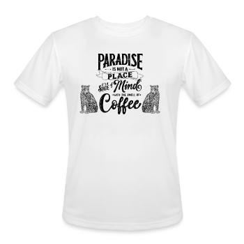 Coffee And A Paradise - Men's Moisture Wicking Performance T-Shirt - white - Front - Jackson (183cm)