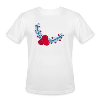 Christmas Holly leaves and berries1 - Men's Moisture Wicking Performance T-Shirt - white - Front - Jackson (183cm)