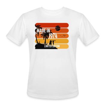 1974 - Men's Moisture Wicking Performance T-Shirt - white - Front - Jackson (183cm)