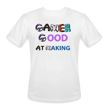 Gamer Good At Making - Men's Moisture Wicking Performance T-Shirt - white - Front - Jackson (183cm)