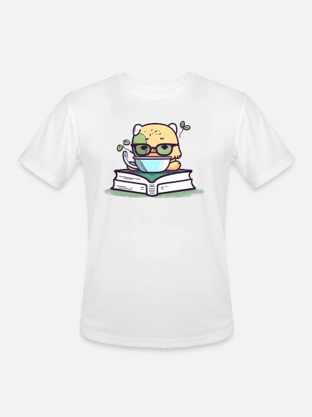 Caffeinated Pages - Men's Moisture Wicking Performance T-Shirt - white